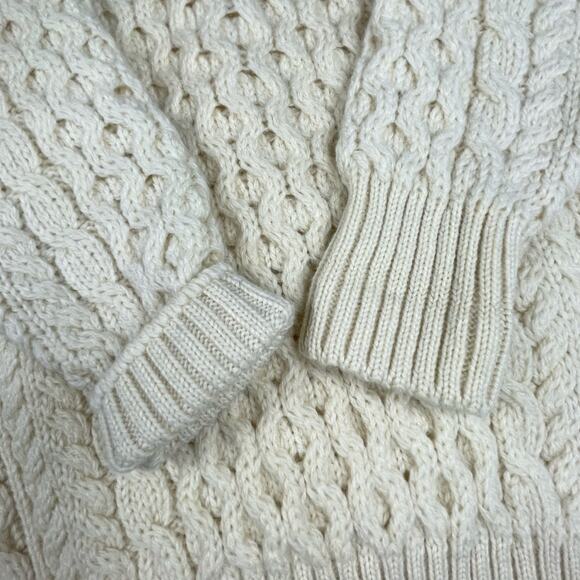 🔥Highland Home Industries Scotland Wool Aran Cable Knit Fisherman Preppy Sweater - Picture 10 of 15